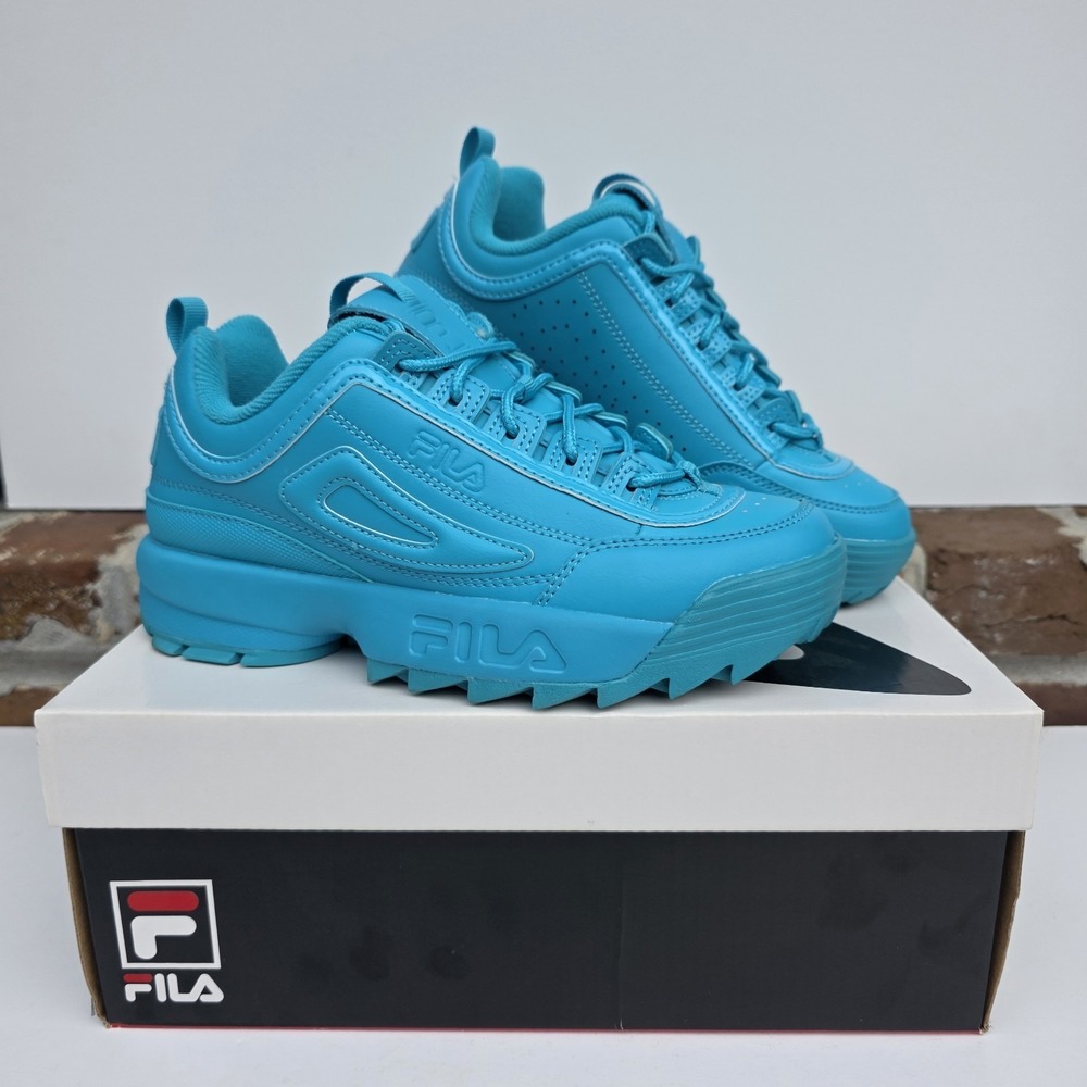 Fila Disruptor II Premium Sneakers Size 8 Aqua Blue Scub, Box Included Worn Once